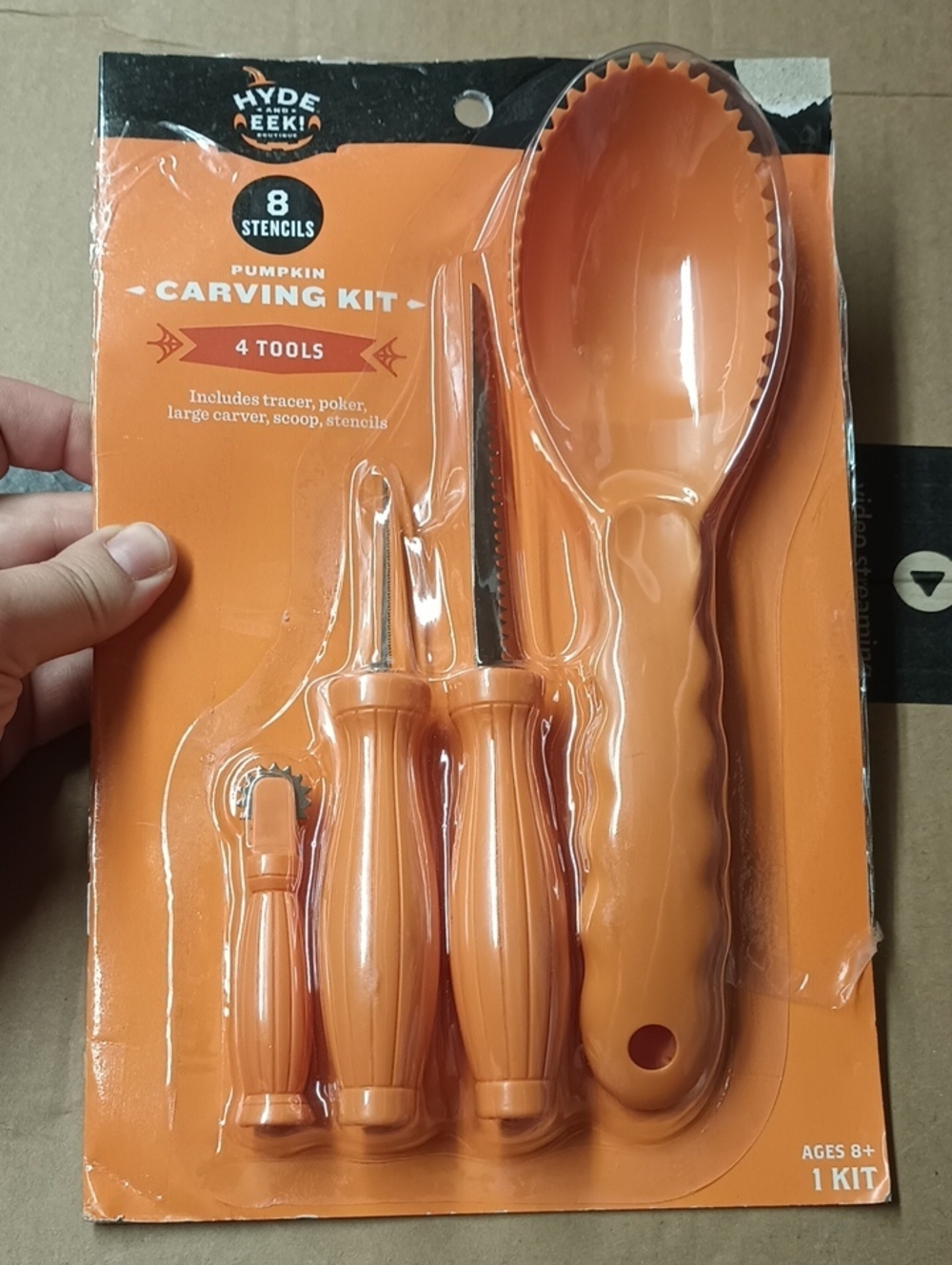 #. Hyde And Eek Boutique 8 Stencils Pumpkin Carving Kit. 4 Tools.